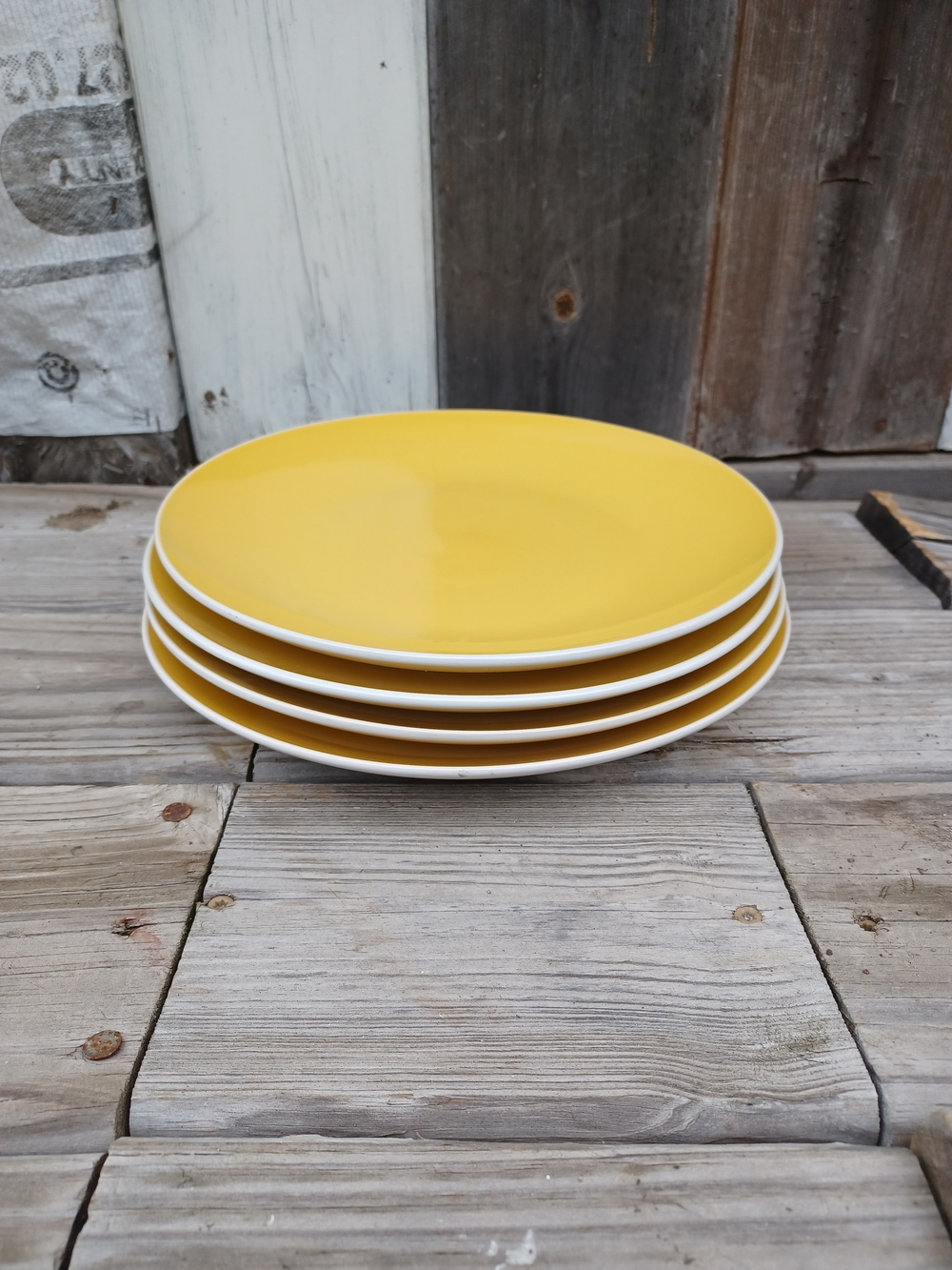 CROFON Mango Yellow Glazed Dinner Plate Set - 4 Pack